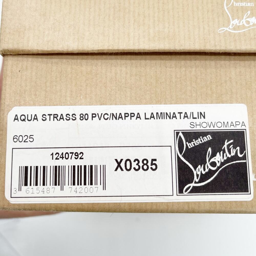 Christian Louboutin Aqua Strass PVC Pink Crystal Bow Pointed Toe Mules EU 38.5 - Picture 15 of 15